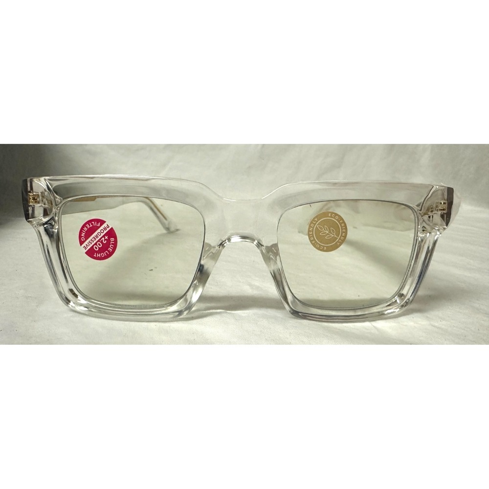 Peepers Spotlight Progressive Reading Glasses Clear Frames 3496200 Blue Light +2